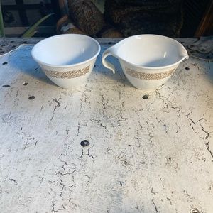 Corelle Woodland hook Handle Sugar & Creamer